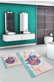 Mijölnir Juego de alfombras de baño Etnic Rectangle Multicolor